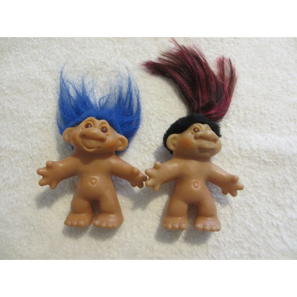 LOT OF 2 THOMAS DAM TROLL DOLLS WITH RARE C MARKING 1986